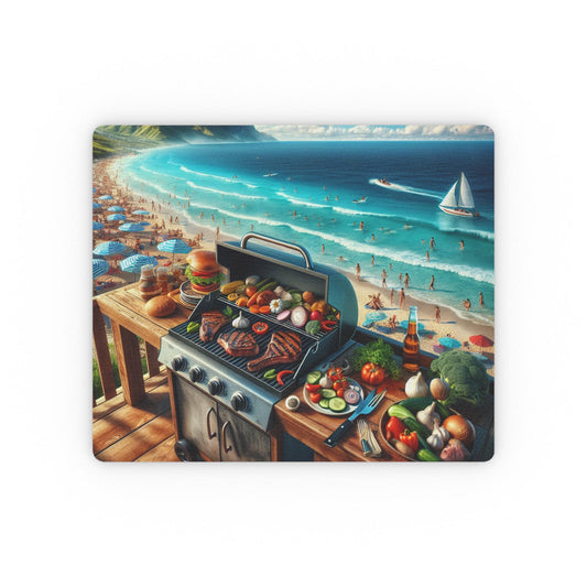 Mouse Pad, Dad Cooking on Vacation at the Cottage, Gift for Chef, Kitchen Decor, Foodie Mouse Mat, Cooking Lover Desk Pad