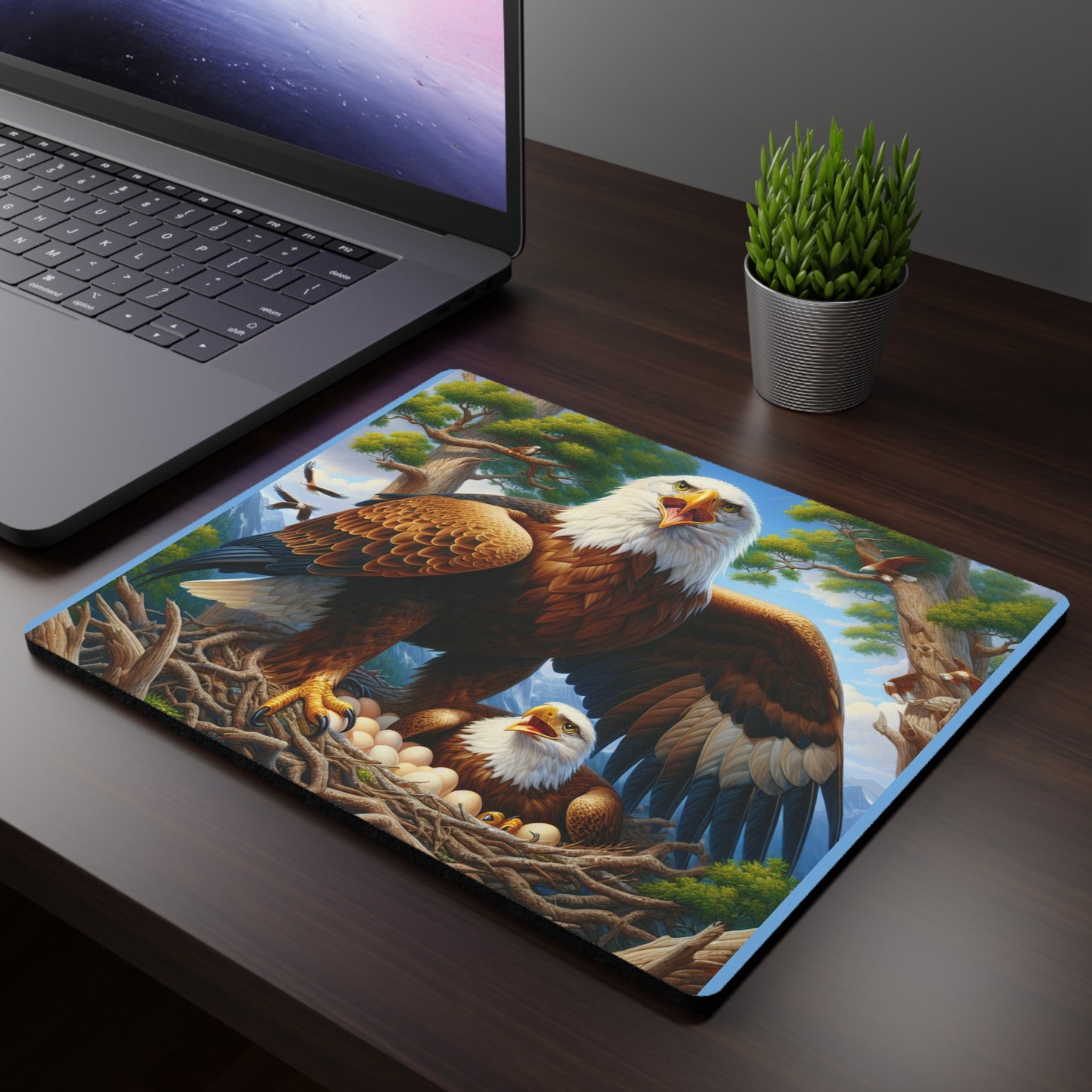 Majestic Eagle Mouse Pad | Wildlife Decor, Nature Lover Gift, Office Accessory, Desk Organizer, Eagle Art