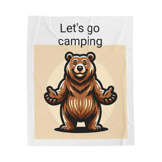 Plush Blanket, Camping Dreams Comfort Blanket, Cozy Throw, Cabin Vibes Bedding, Warm Fleece Quilt, Soft Bed Cover