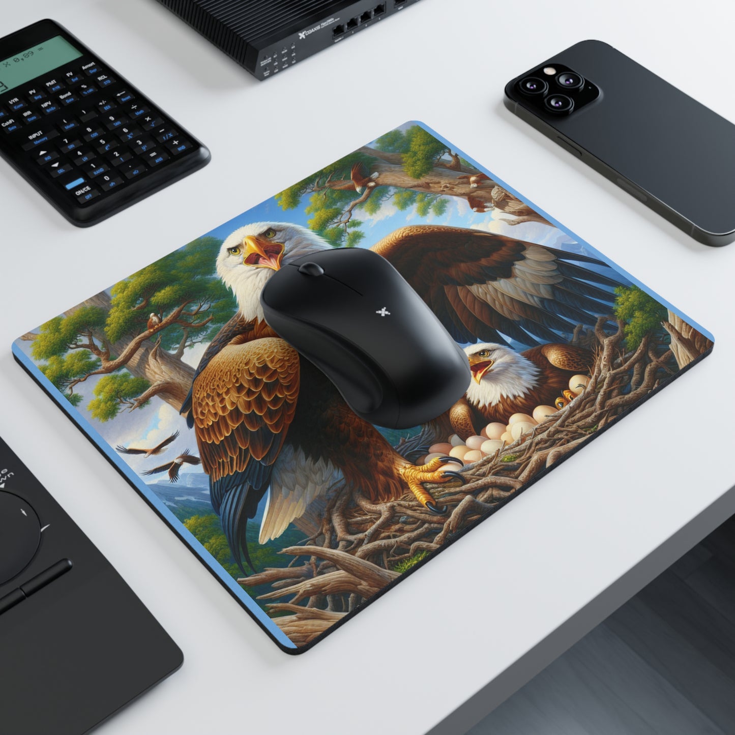Majestic Eagle Mouse Pad | Wildlife Decor, Nature Lover Gift, Office Accessory, Desk Organizer, Eagle Art