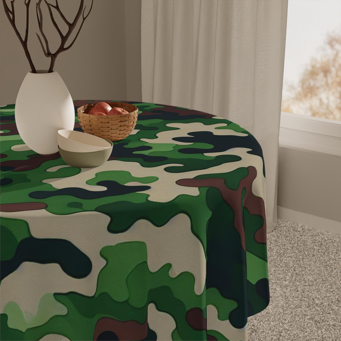 Camouflage Tablecloth | Outdoor Dining, Picnic Decor, Military Style, Home Decoration, Party Supplies, Green Camo