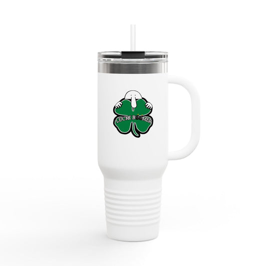 Lucky Clover Insulated Travel Mug, St. Patrick's Day Gift, 40oz Tumbler, Perfect for Outdoor Adventures, Reusable Drinkware, Eco-Friendly