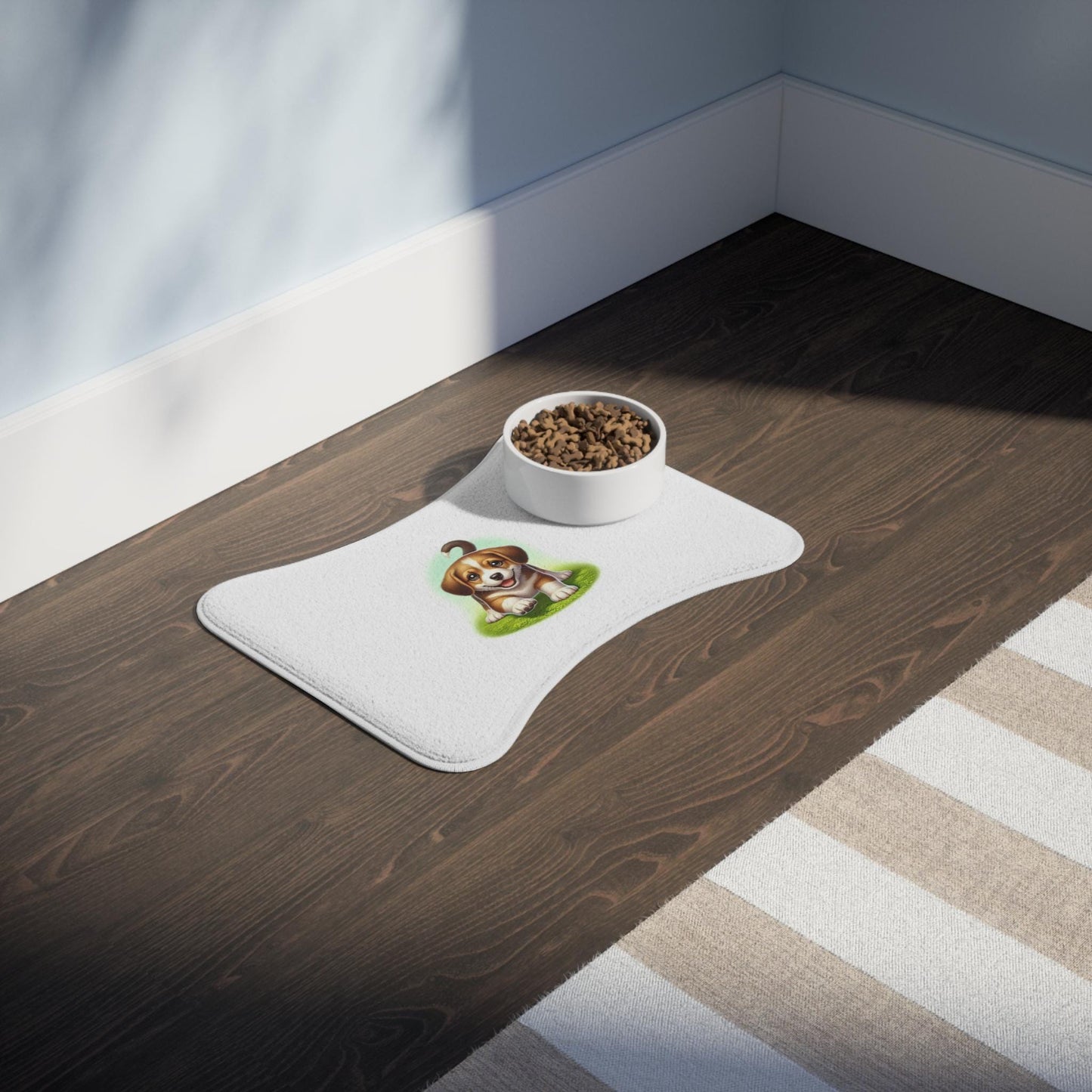 Adorable Pet Feeding Mat with Playful Puppy Design, Dog Feeding Station, Cat Dish Mat, Pet Care Essentials, Gifts for Pet Lovers, Cute