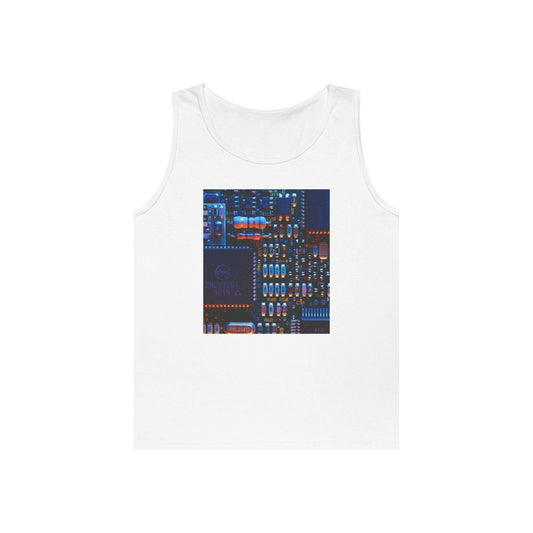 Tech-Inspired Unisex Heavy Cotton Tank Top, Perfect for Tech Lovers, Casual Wear, Summer Outings, Unique Gift for Geek Culture