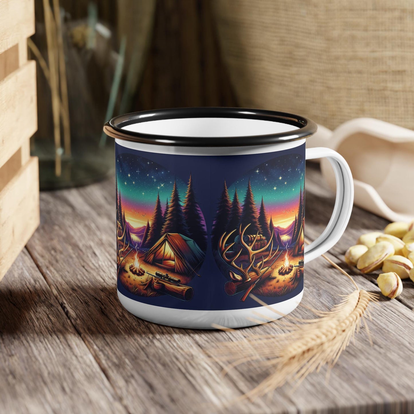 Enamel Camp Cup, Camping Mug, Outdoor Adventure, Campfire Coffee Cup, Fathers Day Gift, Dad Gift, Outdoor Enthusiast