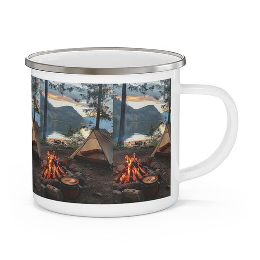 Cozy Campfire Enamel Mug - Adventure Lover Gift, Outdoor Camping Gear, Hiking Accessories, Glamping Must-Haves, Nature Enthusiast