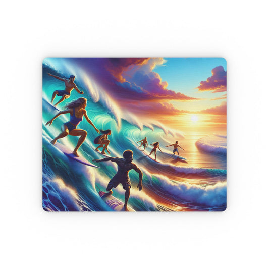 Rectangular Mouse Pad, Dad's Dreaming of Surfing, Father's Day Gift, Office Desk Accessories, Beach Lover, Surfing Enthusiast, Mouse Mat for