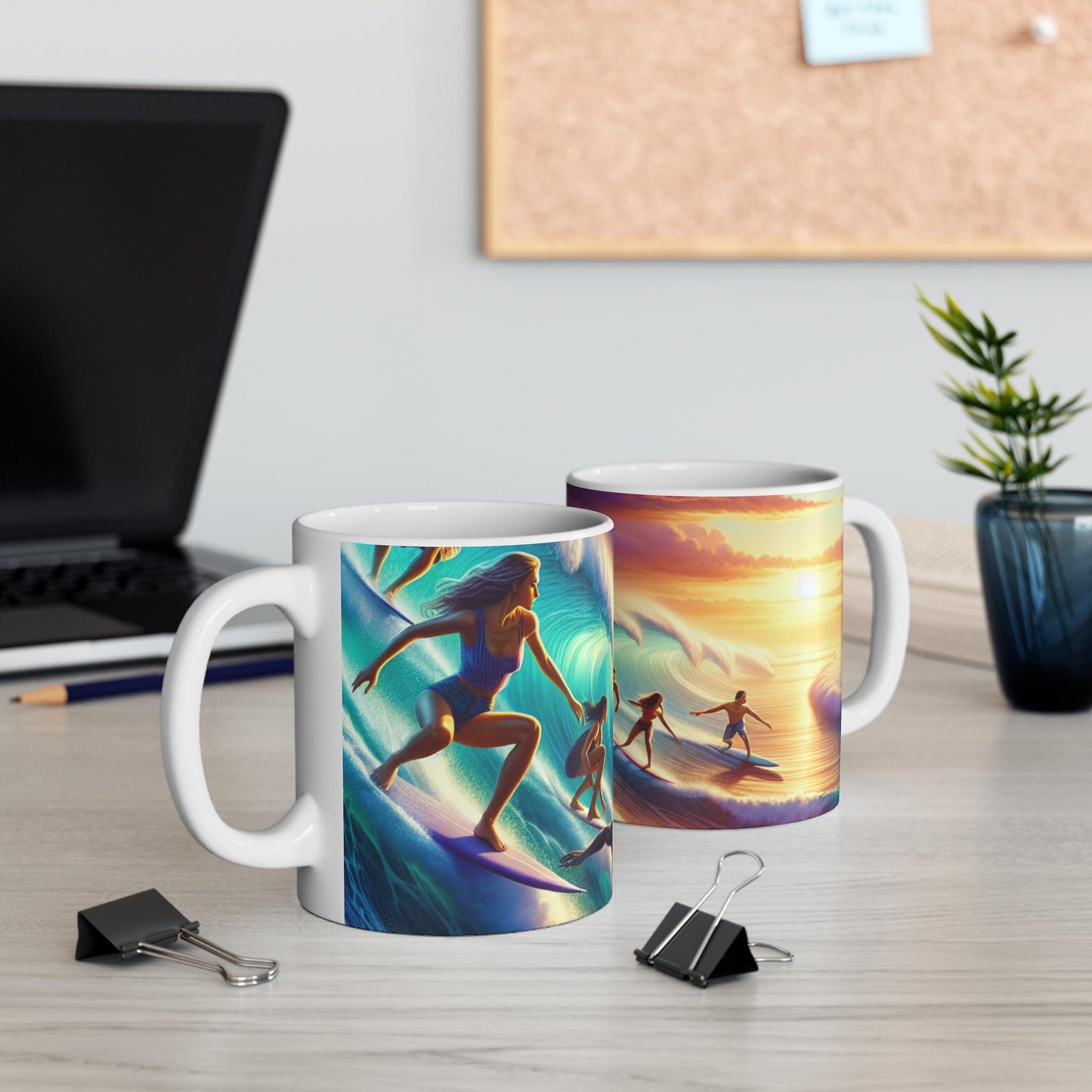 Surfing Adventure Mug - Perfect Gift for Beach Lovers, Surfers, Summer Parties, Ocean Enthusiasts, and Surfing Decor