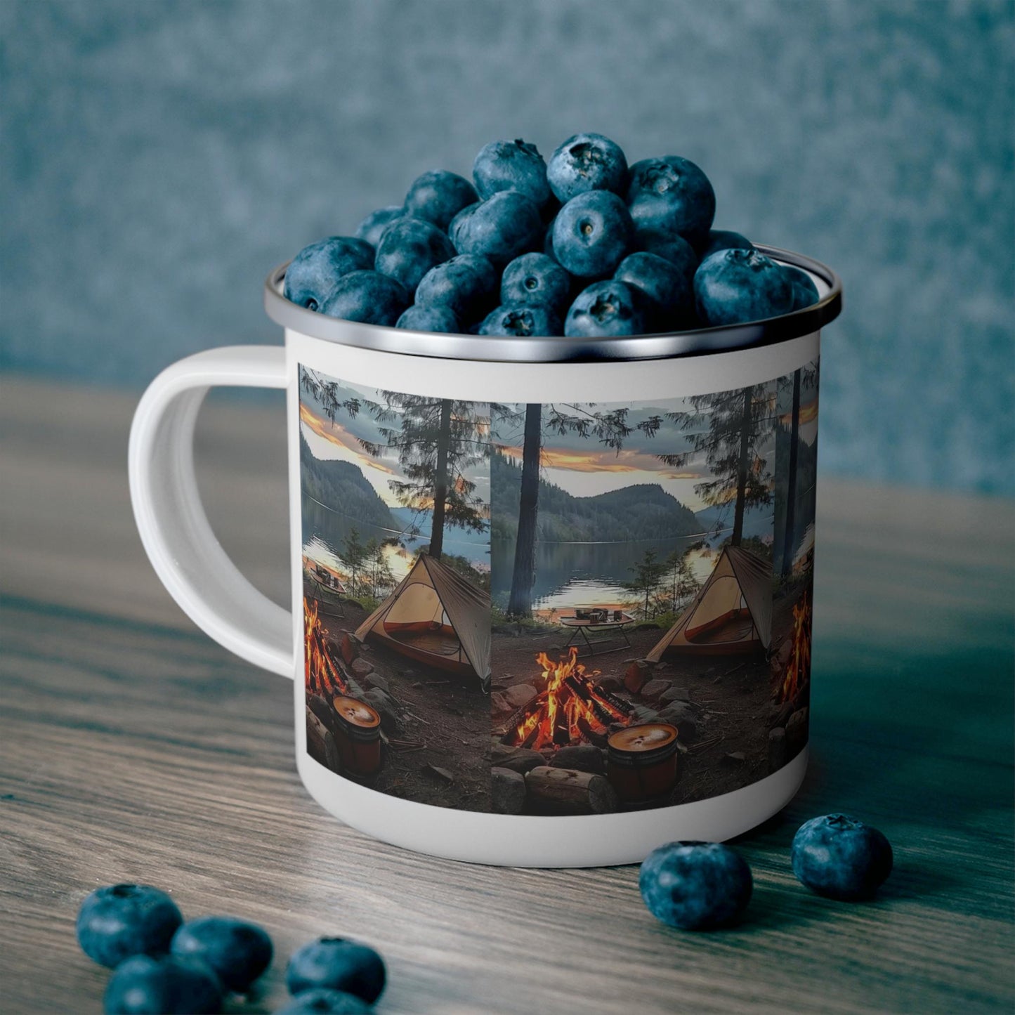 Cozy Campfire Enamel Mug - Adventure Lover Gift, Outdoor Camping Gear, Hiking Accessories, Glamping Must-Haves, Nature Enthusiast