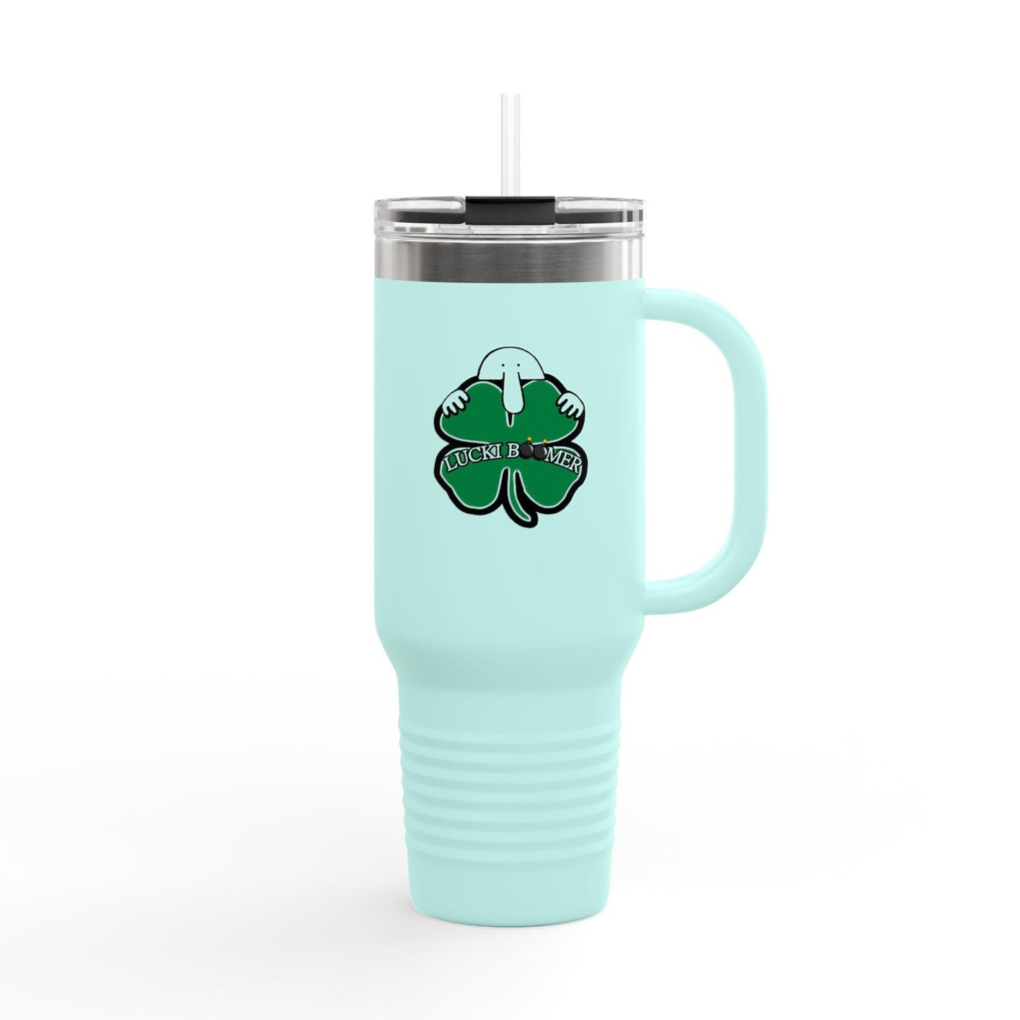 Lucky Clover Insulated Travel Mug, St. Patrick's Day Gift, 40oz Tumbler, Perfect for Outdoor Adventures, Reusable Drinkware, Eco-Friendly