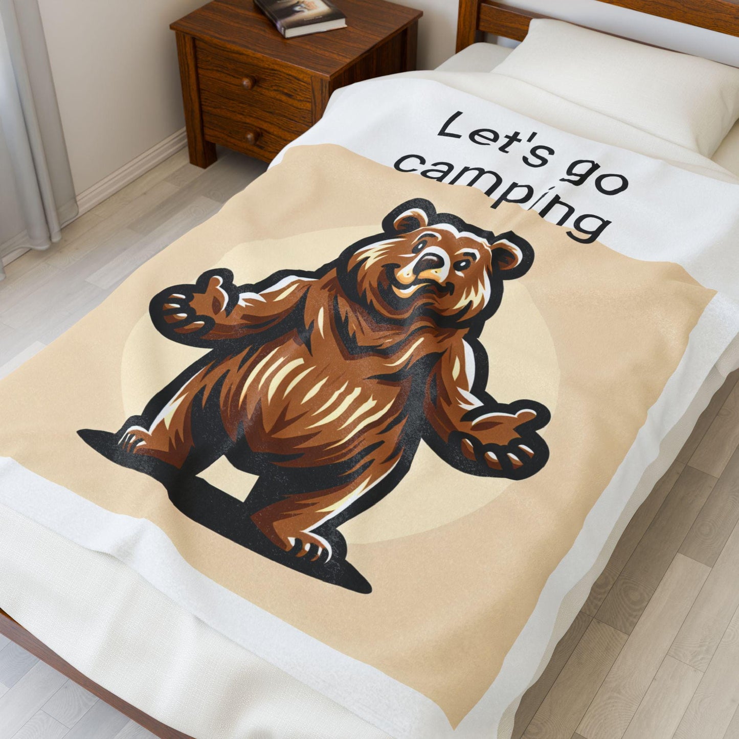 Plush Blanket, Camping Dreams Comfort Blanket, Cozy Throw, Cabin Vibes Bedding, Warm Fleece Quilt, Soft Bed Cover