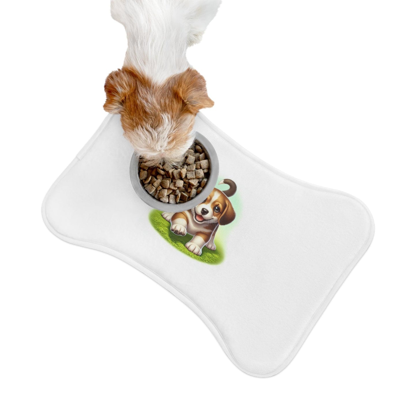 Adorable Pet Feeding Mat with Playful Puppy Design, Dog Feeding Station, Cat Dish Mat, Pet Care Essentials, Gifts for Pet Lovers, Cute